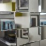 Apartment in the city  | Detail of striking mirror with reflection of tones and shades of fresh colour palette | Interior Designers